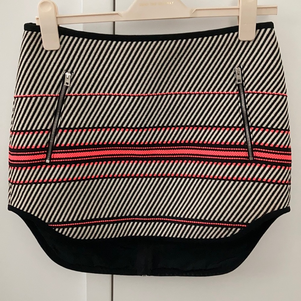 Rag and Bone Black White Pink Mini Skirt